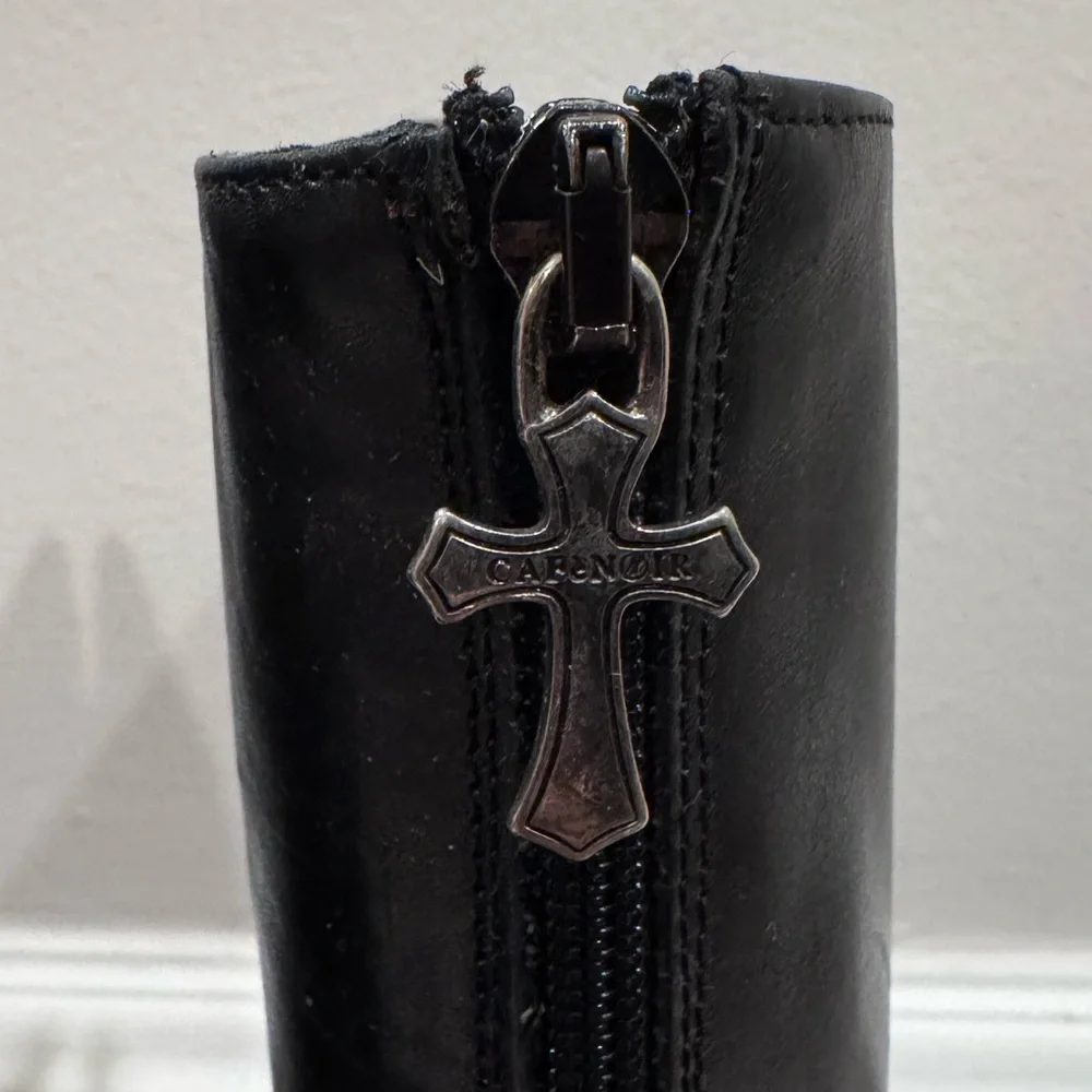 Cafenoir Black Italian Leather Women's Boots, size - Picture 6 of 10